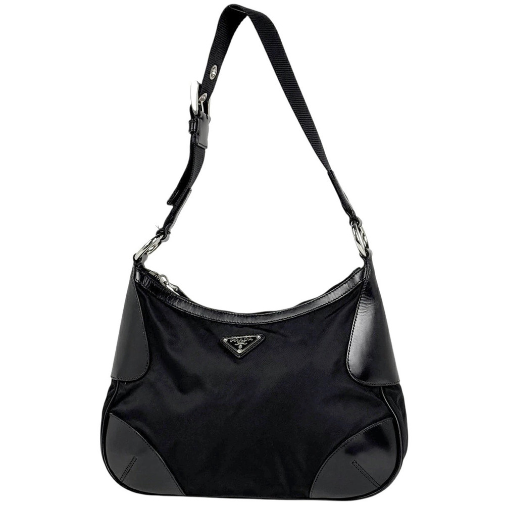Prada Plate Shoulder Bag Nero Black